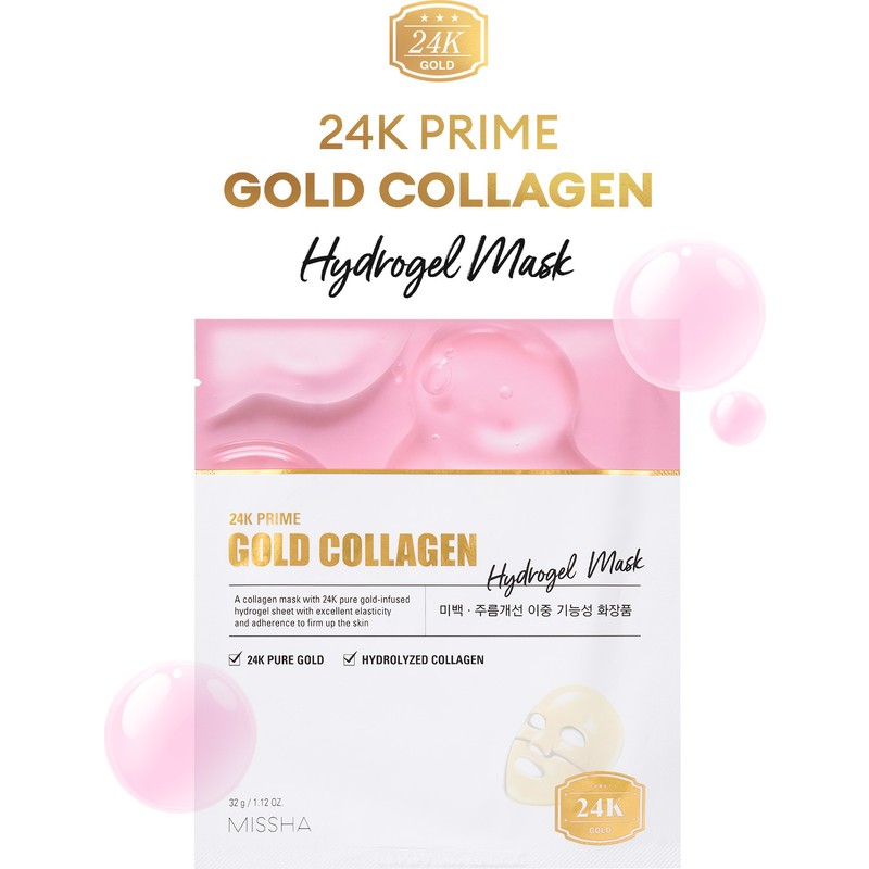 Missha Türkiye 24 K Altın ve Kolajen İçeren Kırışıklık Karşıtı Hidrojel Maske 24K Prime Gold Collagen Hydrogel Mask
