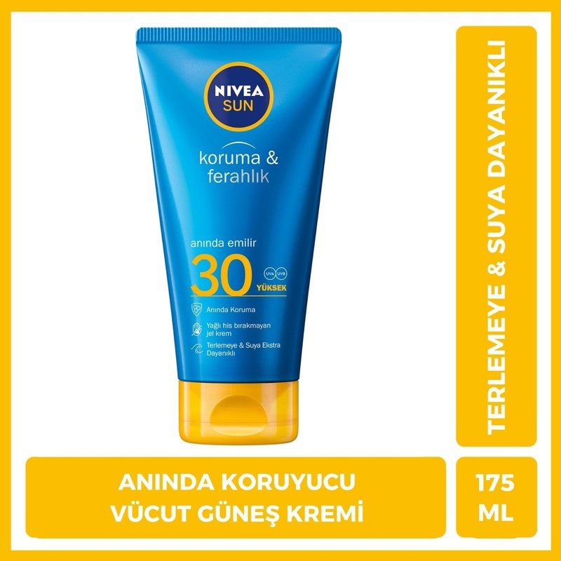 Nivea SUN SPF30 Yüksek Koruyucu Krem 175ml Yüz İçin UVA UVB Koruması ve Ferahlatıcı Özellik