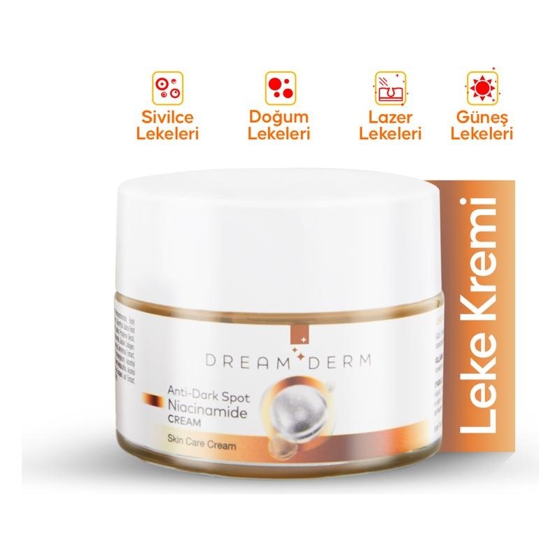 Dream Derm 50 ml Niacinamide Leke Kremi Tüm Cilt Tipleri İçin Leke Karşıtı Etki Sunar