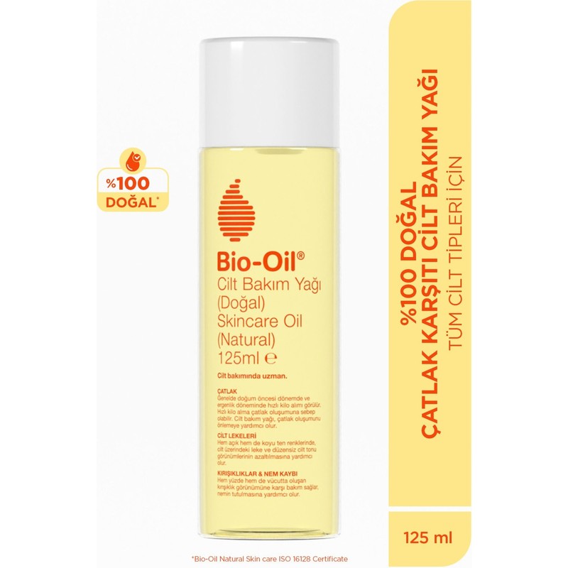 Bio-Oil Natural Kadın Cilt Bakım Yağı 125 ml Çatlak ve Leke Karşıtı Etkili Doğal Formül