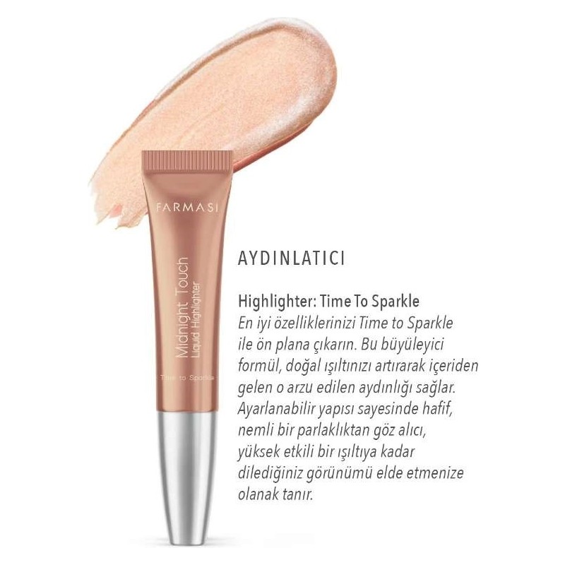 Farmasi Midnight Touch Yumuşak Sünger Uçlu Likit Highlighter Time To Sparkle 12 ml