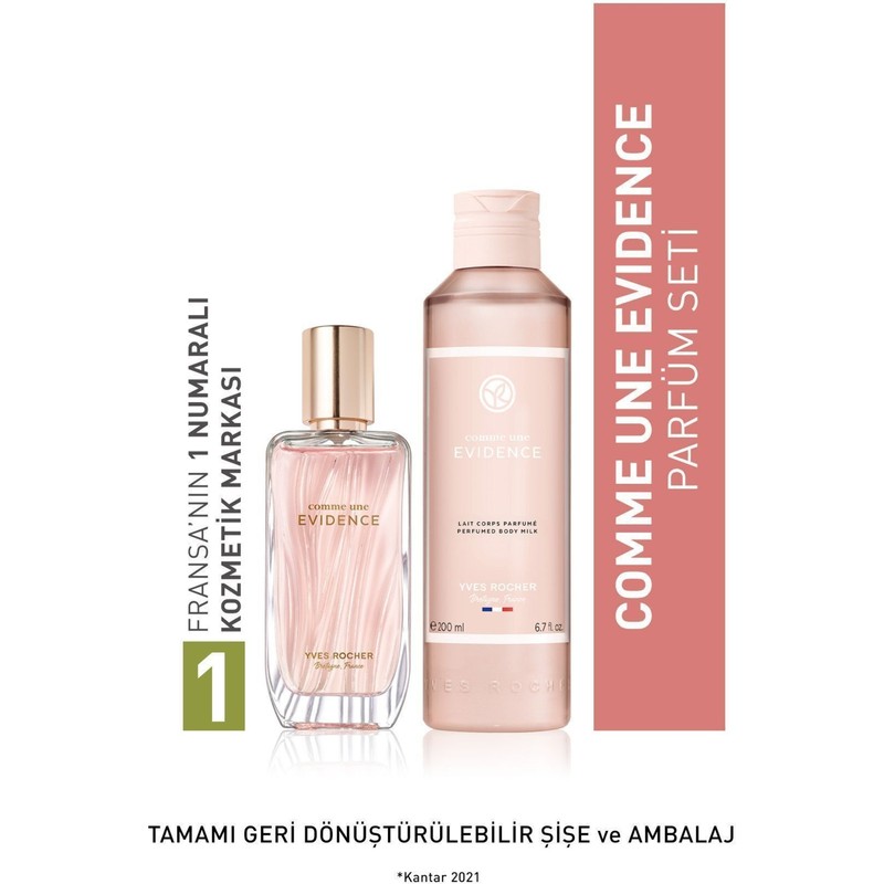 Yves Rocher Comme Une Evidence Küçük Boy Vücut - Parfüm Seti
