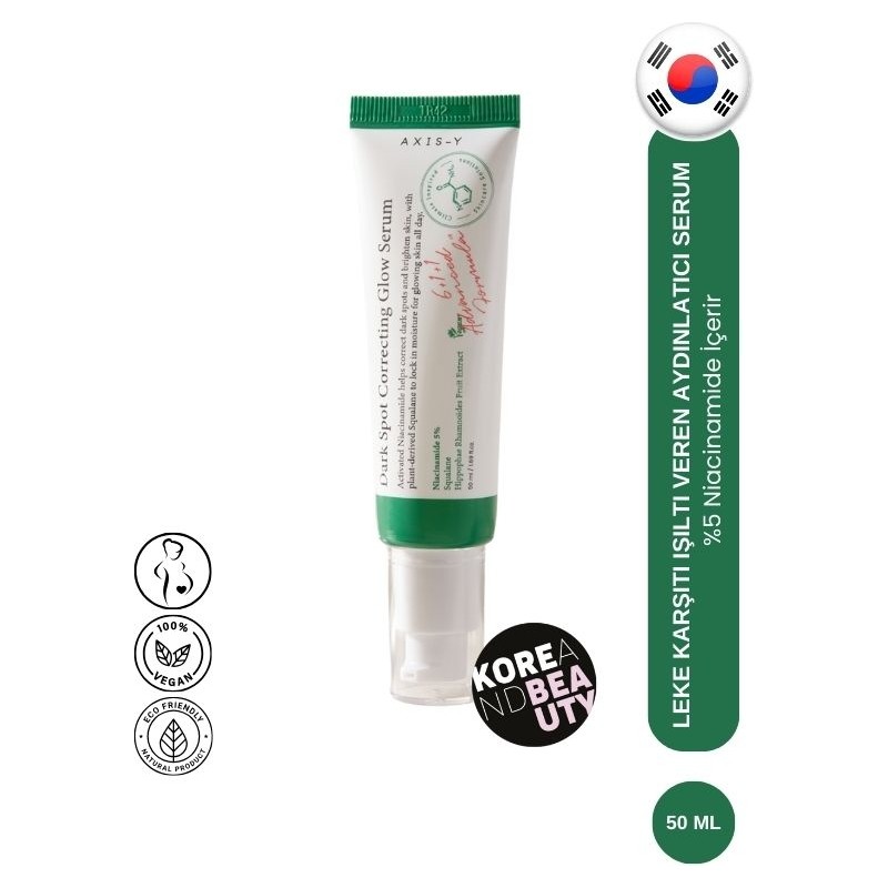 Axis-y Dark Spot Correcting Glow Serum 50 ml, Leke Karşıtı, Işıltı Veren Nemlendirici Niacinamide Cilt Serumu