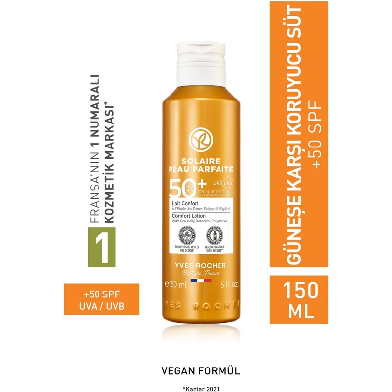 Yves Rocher Spf 50 Yüksek Korumalı Yüz & Vücut Güneş Losyonu/solaire Peau Parfaite-150 ml-79530