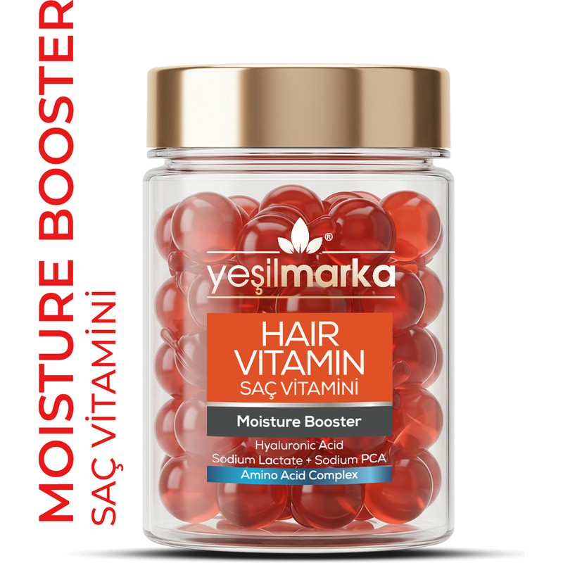 Yeşilmarka Saç Bakım Vitamini 30 Kapsül – Hyaluronik Asit ve Aminoasit Kompleksi ile Nemlendirici ve Canlandırıcı Formül, Tüm Saç Tiplerine Uygun
