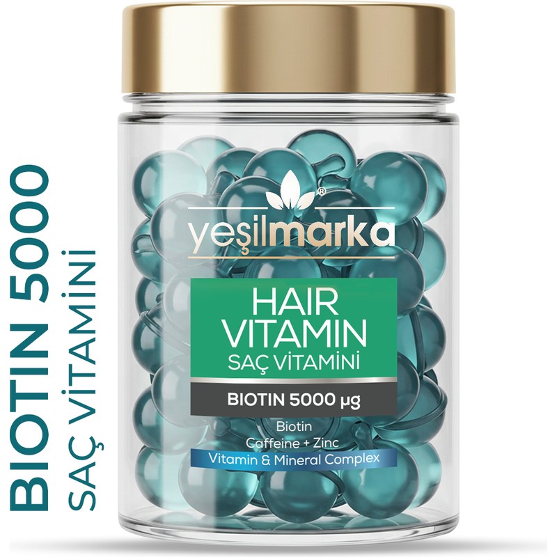 Yeşilmarka Biotin ve Kafein İçerikli Bitkisel Saç Vitamini Yağı – Saç Dökülmesini Azaltan, Güçlendirici ve Canlandırıcı Etki, 1 Adet