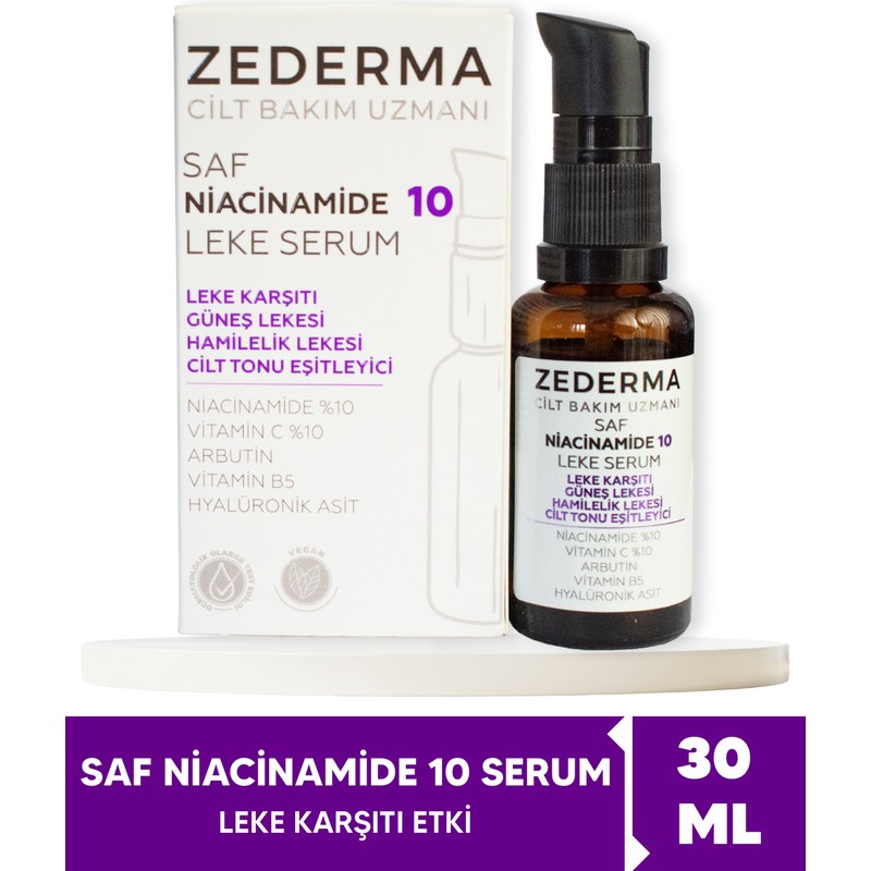 Zederma Niacinamide 10 Leke Serum Tüm Cilt Tipleri İçin Arbutin ve C Vitamini 30 ml