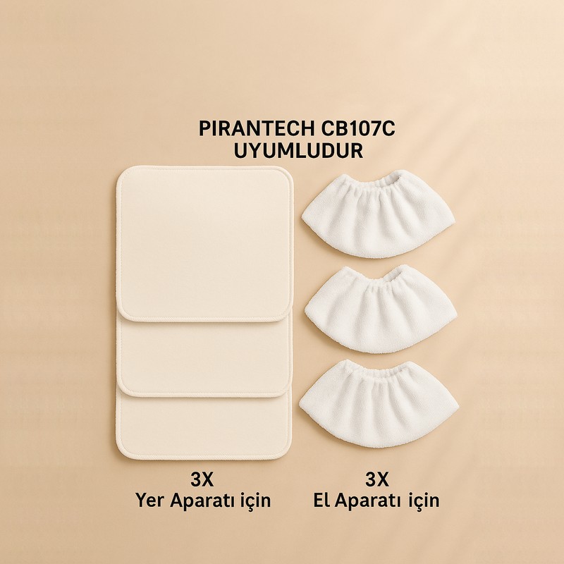 Kleen Pirantech Cb-107c Buharlı Temizlik Makinesi Yedek Mop Bezi Aparat Seti - En Uygun Fiyatlarla Piinti'de