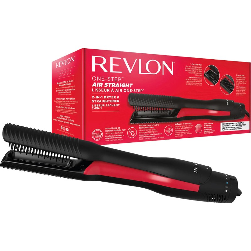 Revlon One Step Air Straight Saç Düzleştirici RVDR5330E ve Kurutma Makinesi Seramik Plaka ile 2 Isı Ayarı