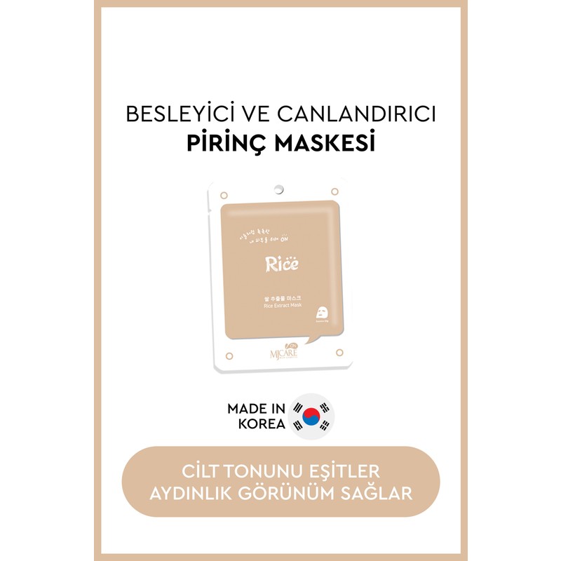 MjCare On Rice Extract Mask - Pirinç Özlü Aydınlatıcı ve Nemlendirici Yüz Maskesi