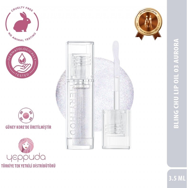 Merythod Bling Chu Lip Oil 03 Aurora - Besleyici ve Nemlendirici Renkli Dudak Yağı