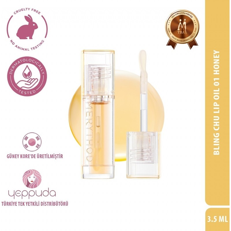 Merythod Bling Chu Lip Oil 01 Honey - Besleyici ve Nemlendirici Renkli Dudak Yağı