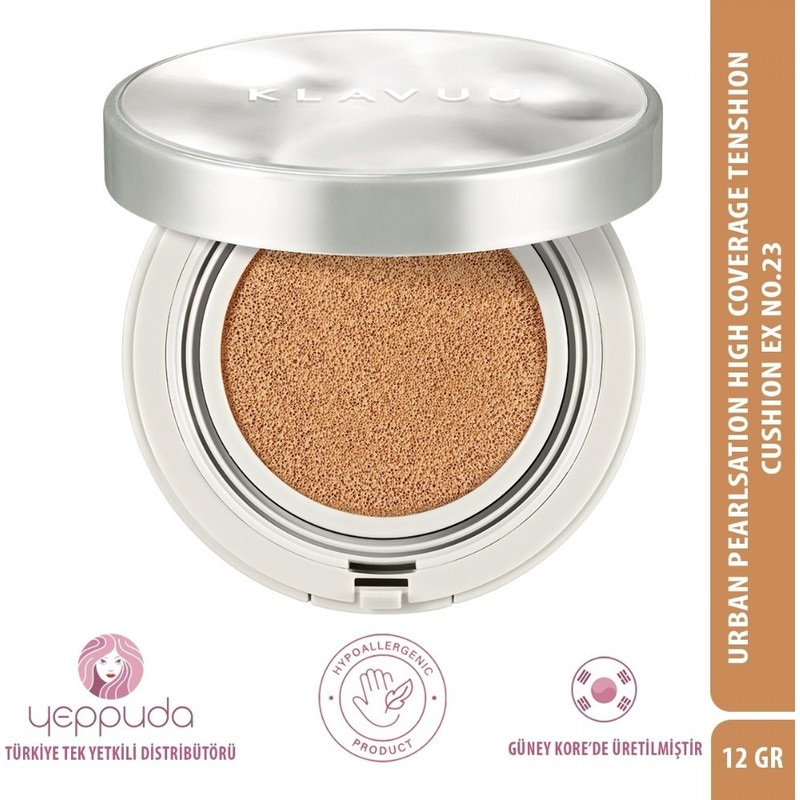 Klavuu Urban Pearlsation High Coverage Tenshion Cushion Ex No. 23 SPF50+PA++++ - Yüksek Kapatıcı Cushion Fondöten