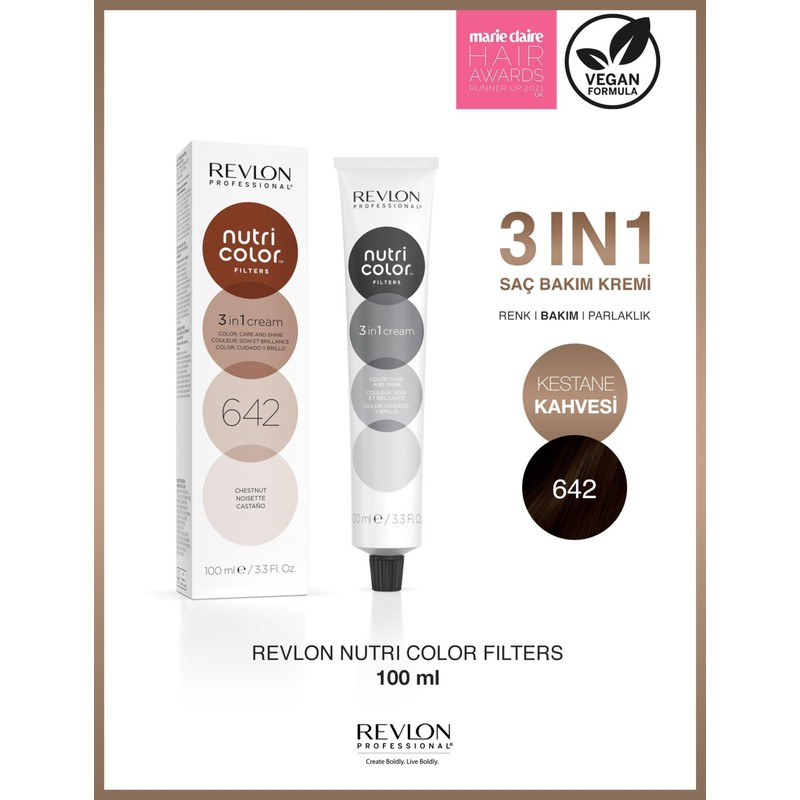 Revlon Nutri Color Filters 642 Light Copper – Açık Bakır Tonları İçin Renk Yenileyici ve Parlaklık Veren Saç Maskesi 100 ml