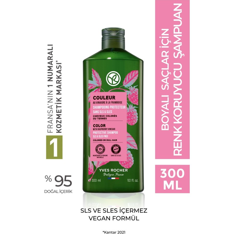 Yves Rocher Renk Koruyucu Şampuan - Boyalı Saçlar / Couleur - SLS,SLES içermez , Vegan -300ml