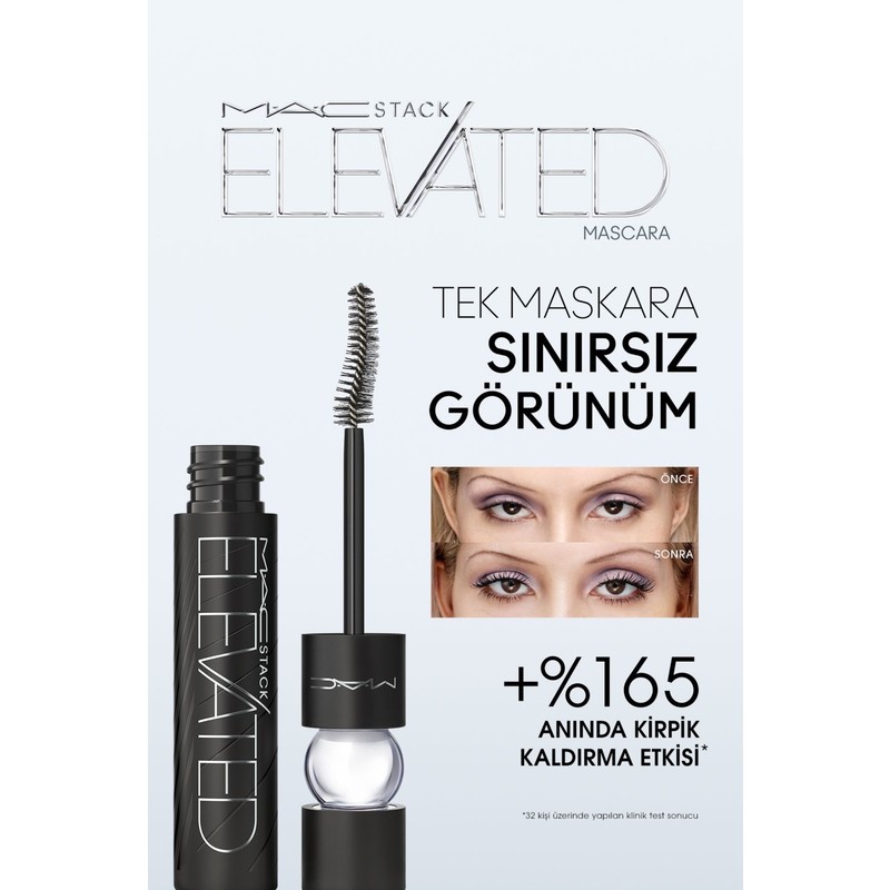 Mac M.A.C MACStack Elevated Maskara BLACK STACK Suya Dayanıklı Uzatma Etkili Büyük Boy