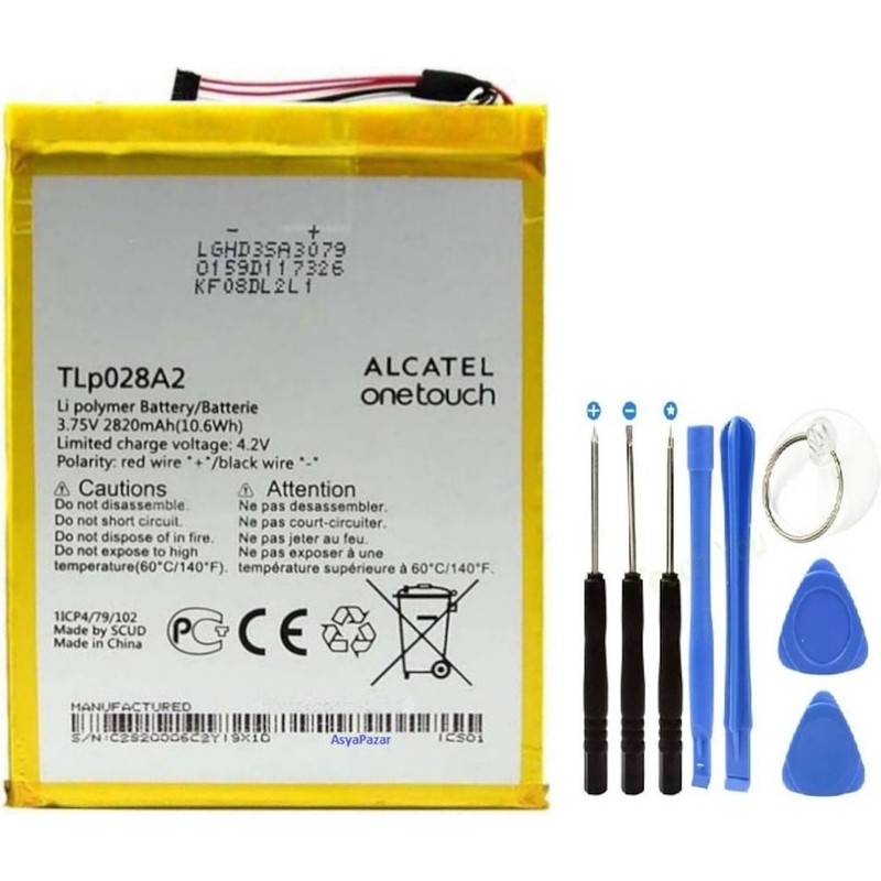 AXYA Alcatel Onetouch Pixi 3 Tablet Pil Batarya TLP028A2 ve Tamir Seti Senalstore