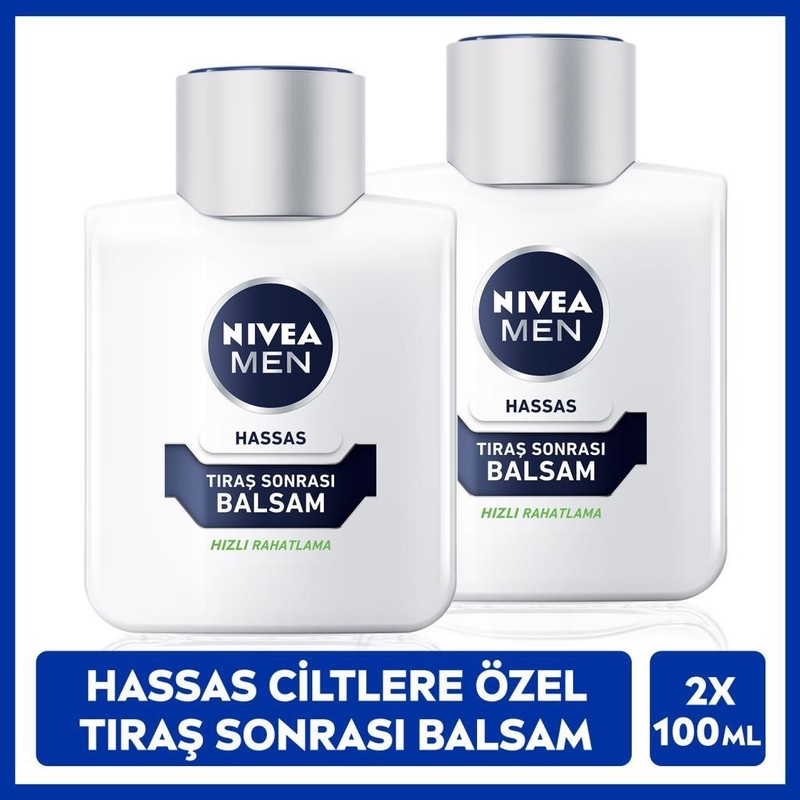 Nivea Men Hassas Ciltler İçin Tıraş Sonrası Balsam 100 ml x 2 Hızlı Rahatlama Özelliği