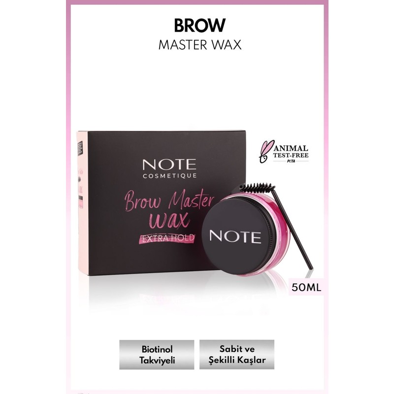 Note Cosmetics 50ml Note Brow Master Kaş Wax Renksiz Sabitleyici & Şekillendirici Biotinol ile Şekilli Kaşlar
