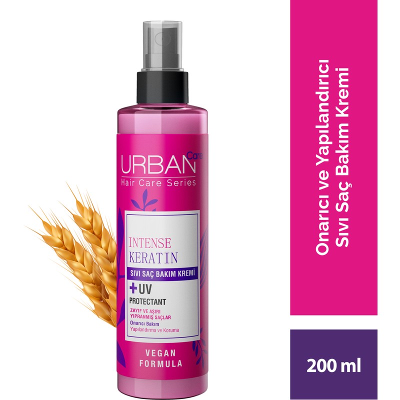 Urban Care Intense Keratin Aşırı Yıpranmış Cansız Saçlara Özel Sıvı Saç Bakım Kremi-Vegan-200 ML