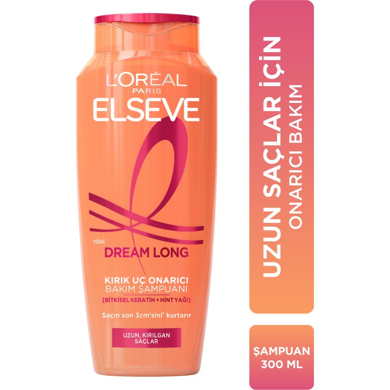 Elseve L'Oreal Paris Elseve Dream Long 300 ml Onarıcı Bakım Şampuanı Yıpranmış Saçlar İçin Bakım Yapıcı