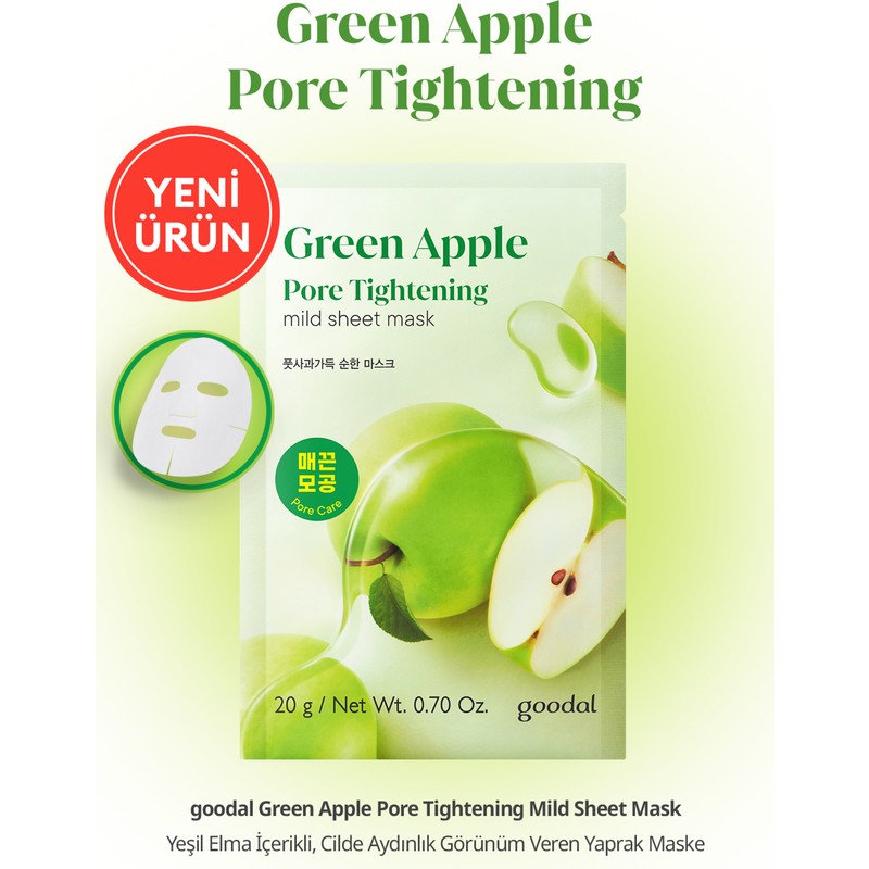 Goodal Yeşil Elma Içerikli Yaprak Maske Goodal Green Apple Pore Tightening Mild Sheet Mask
