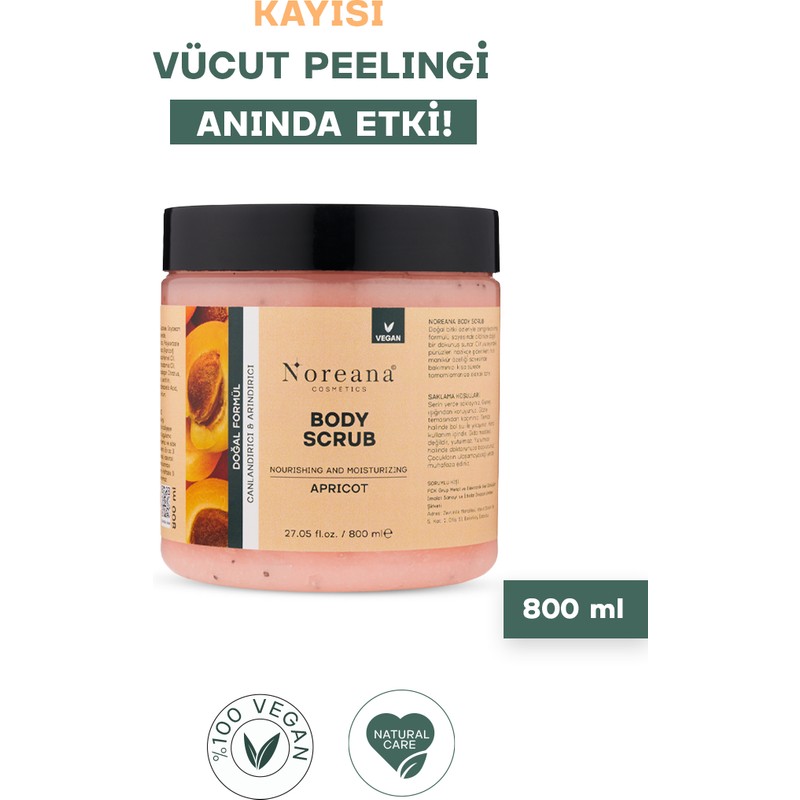 Noreana Kayısılı Scrub Peeling 800ML Salon Boy Arındırıcı&nemlendirici