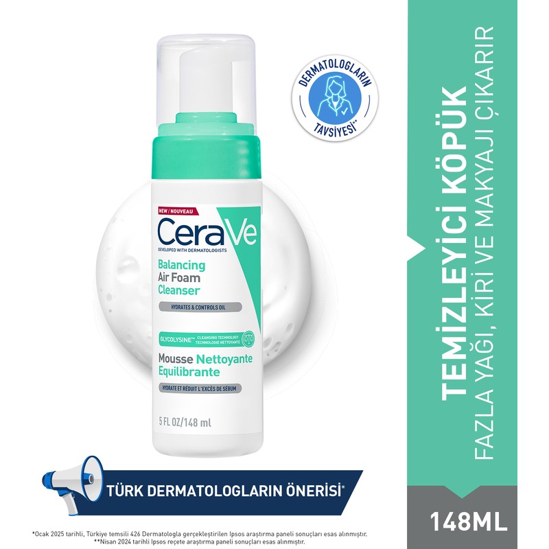 CeraVe Köpük Temizleyici 148 ml Normal, Karma ve Hassas Ciltler İçin Nemlendirici Etki