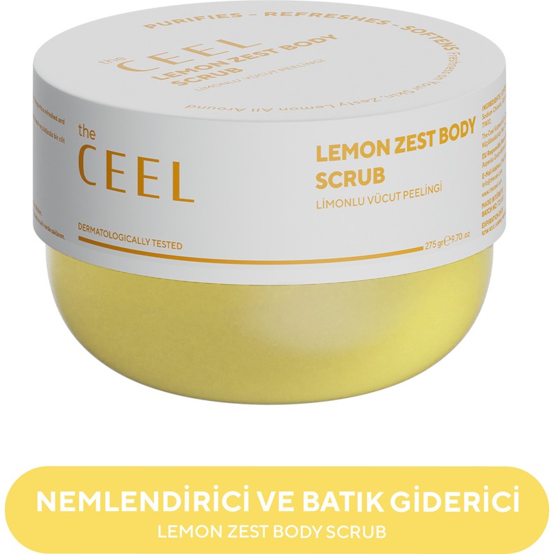 The Ceel Nemlendirici, Besleyici, Batık Giderici ve Arındırıcı Vücut Peelingi Limon Özlü 275 gr