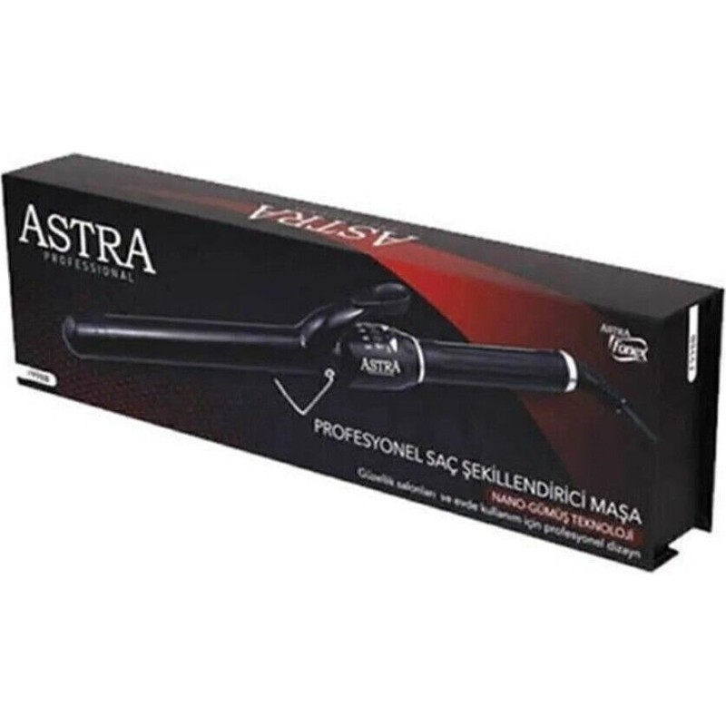 Astra 32mm Profesyonel Saç Maşası, Siyah, Hızlı Isınma, Kalın Bukle, Maks. 210°C