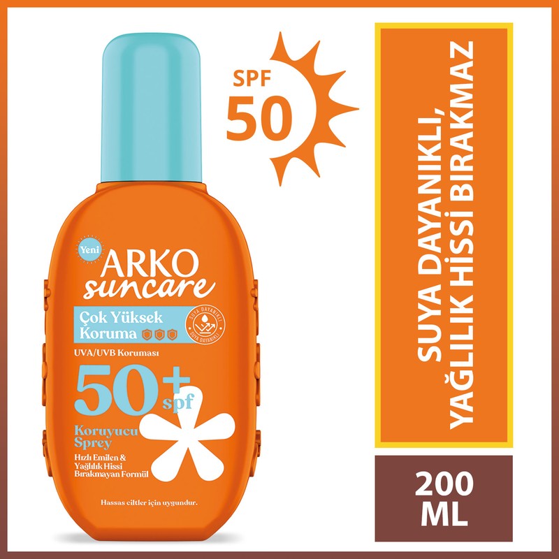 Arko Suncare SPF50+ Çok Yüksek Korumalı Vücut Güneş Spreyi 200 Ml