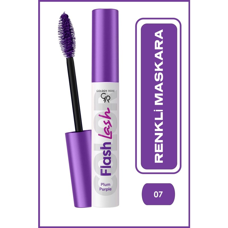 Golden Rose Flash Lash Colored Mascara No: 07 Plum Purple - Renkli Maskara