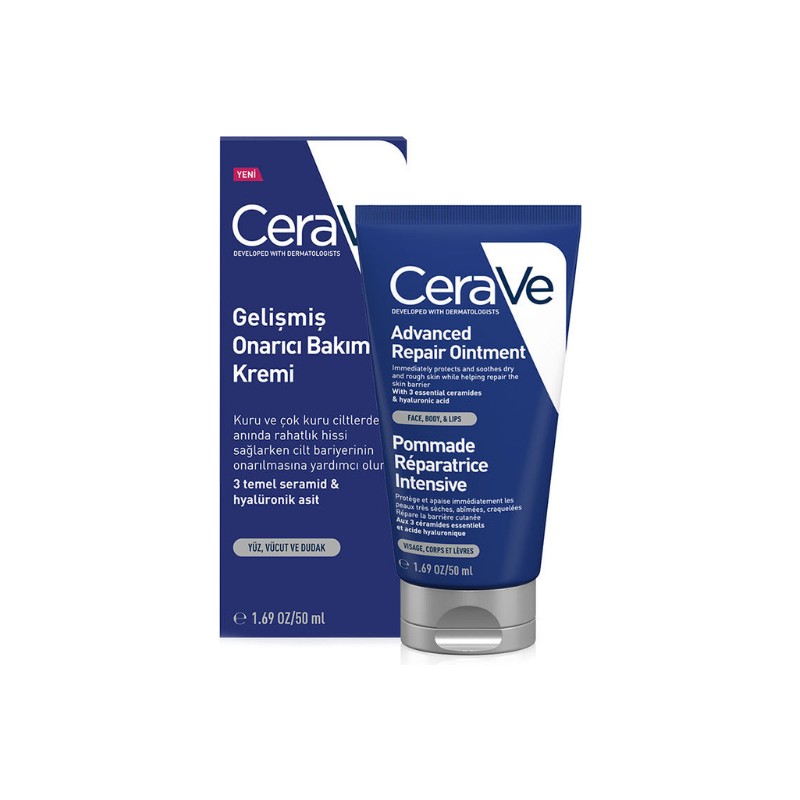 CeraVe Gelişmiş Onarıcı Bakım Kremi 50 ml Kuru ve Çok Kuru Ciltler İçin Nemlendirici Etki