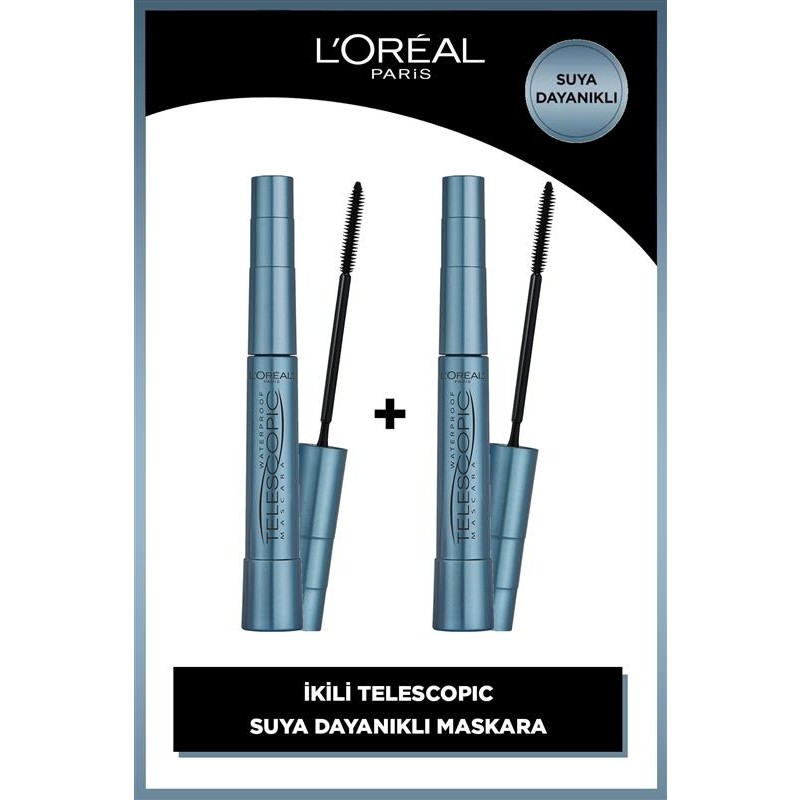 L'Oréal Paris Telescopic 2'li Suya Dayanıklı Maskara - Siyah