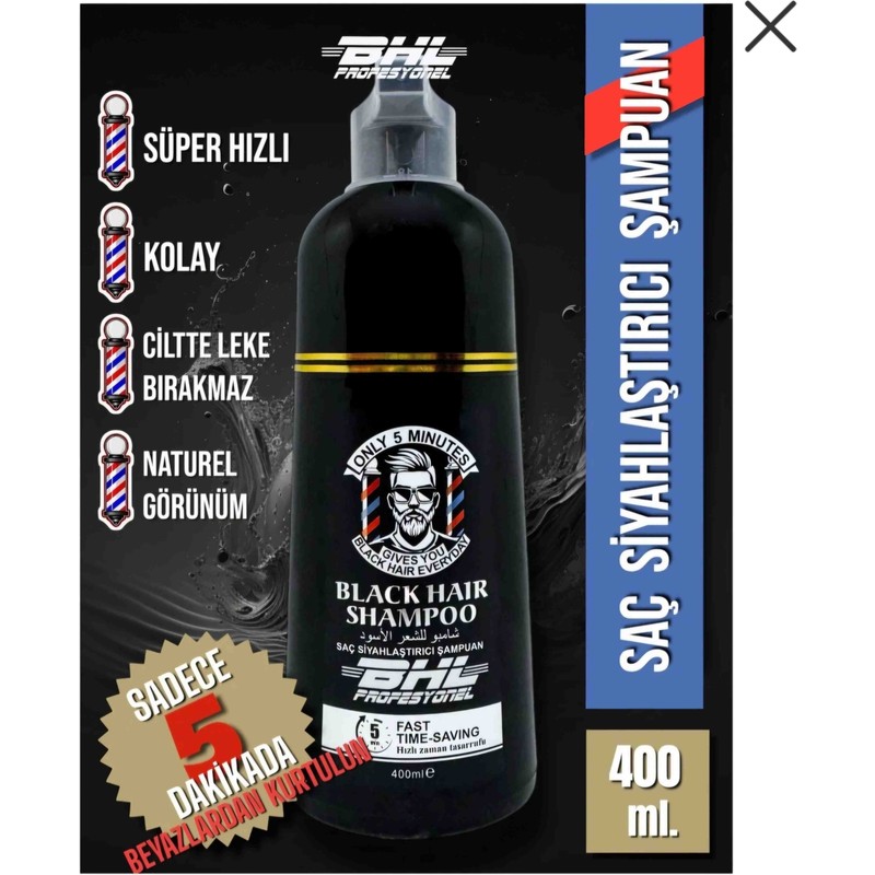 Bhl Lion Cozmetic Bhl Saç & Sakal Siyahlaştırıcı Şampuan 400 ML