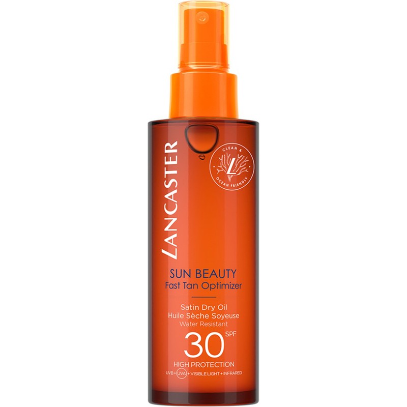 Lancaster Sun Beauty Satin Dry Oil SPF30 Suya Dayanıklı 150 ml Erkekler İçin Bronzlaştırıcı Yağ