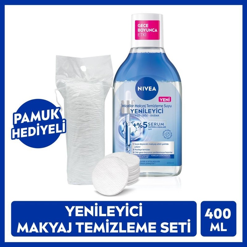 Nivea Yenileyici Serum İçerikli Micellar Makyaj Temizleme Suyu 400 ml Tüm Cilt Tipleri İçin Onarıcı Etki