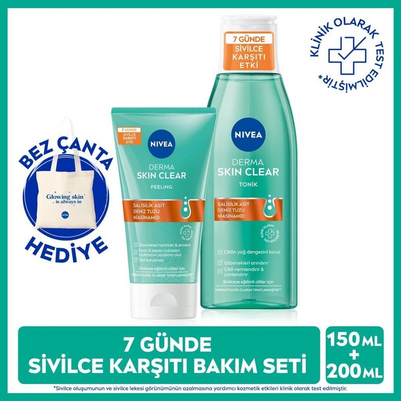 Nivea Nıvea Derma Skin Clear Peeling ve Yüz Temizleme Jeli 150 ml Sivilce Karşıtı Arındırıcı Etki