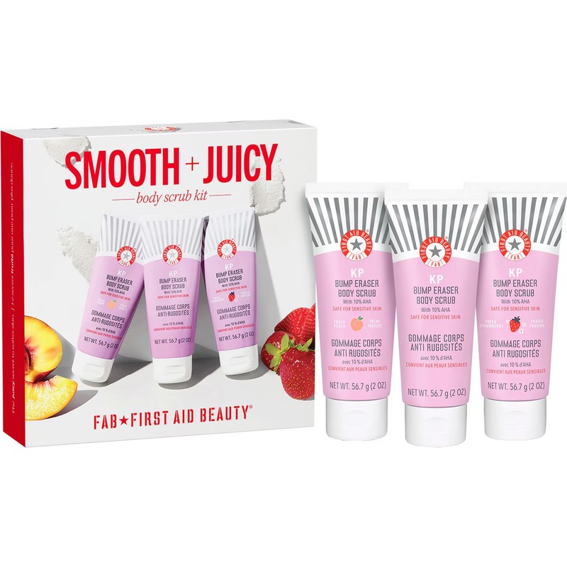 First Aid Beauty Smooth + Juicy Scrub Kit - Keratosis Pilaris Için Vücut Peeling Kiti