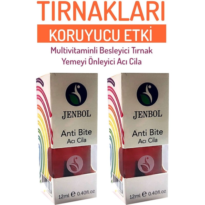 Jenbol Acı Cila Tırnak Koruyucu Etki ile Mat Turuncu 2 Adet Pratik Uygulama