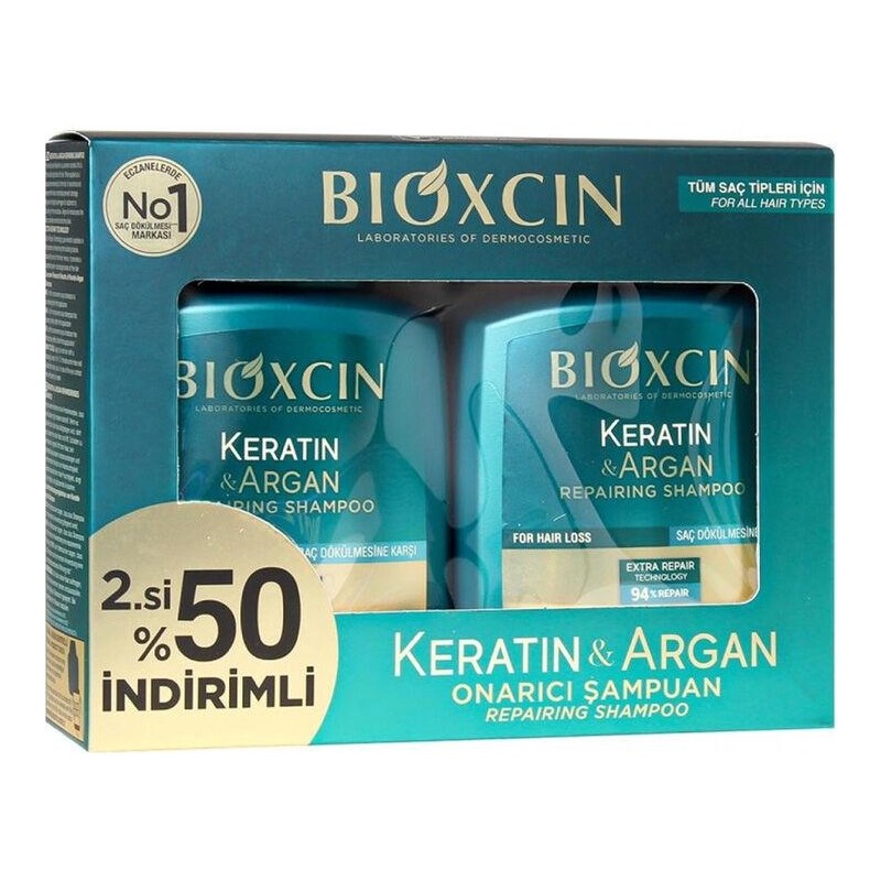 Bioxcin Keratin ve Argan Onarıcı Şampuan 2X300ML