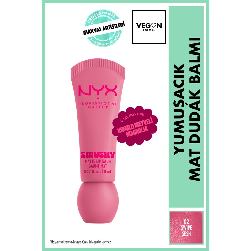 NYX Professional Makeup NYX Dudak Balmı 02 Swipe Sesh Kadifemsi Mat Bitiş ile 10 Farklı Renk Seçeneği