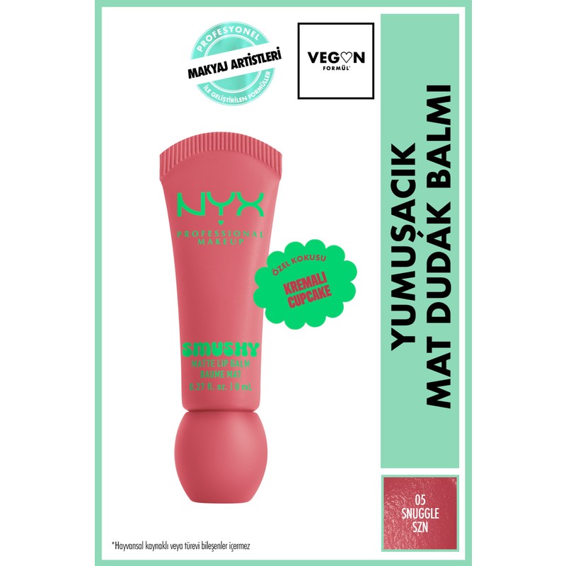 NYX Professional Makeup Smushy Yumuşacık Mat Dudak Balmı 05 Snuggle Szn Kadifemsi Bitiş ile 15 ml