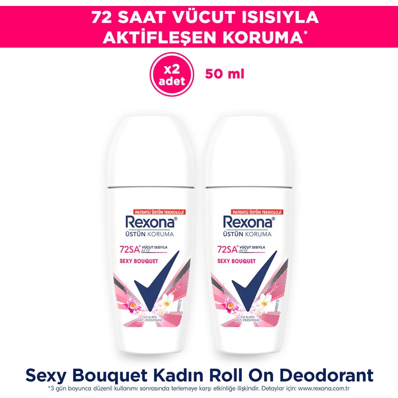 Rexona Kadın Roll On Deodorant Sexy Bouquet 50 ml Üstün Koruma X2 Adet