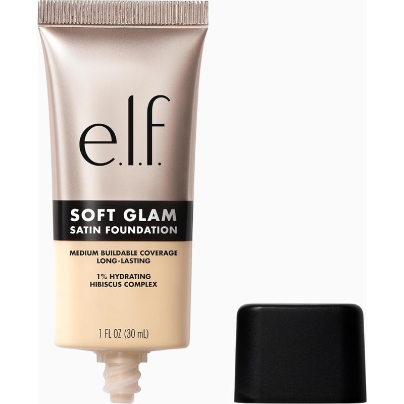 E.l.f. E.l.f Soft Glam Satin Fondöten, Orta Kapatıcılık, Nefes Alabilen ve Uzun Süre Kalıcı
