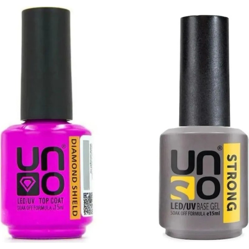 UNO Diamond Shıeld Top Coat 15 ml+Strong Base Coat 15 ml 2'li Set