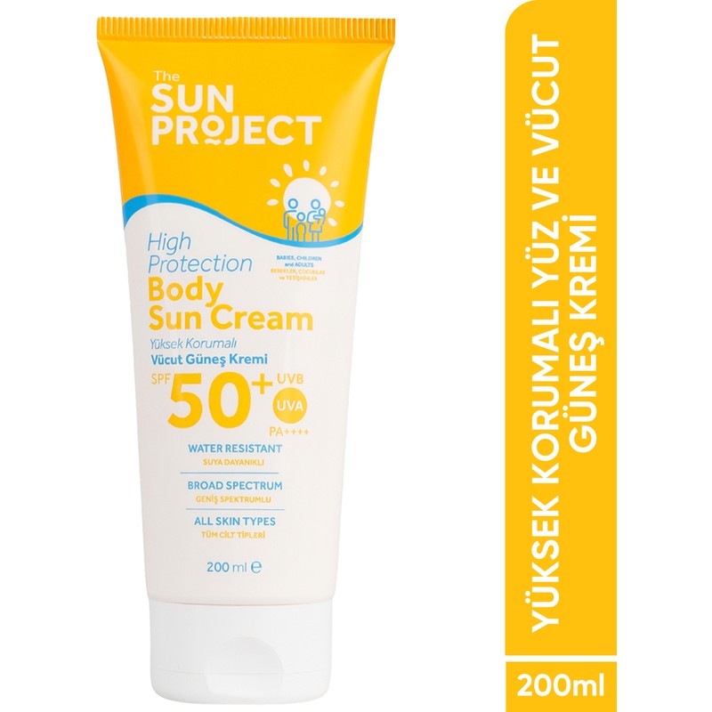 Görkito The Sun Project Yüksek Korumalı Aile Boyu Yüz ve Vücut Güneş Kremi 50+ Spf Pa++++ 200 ml