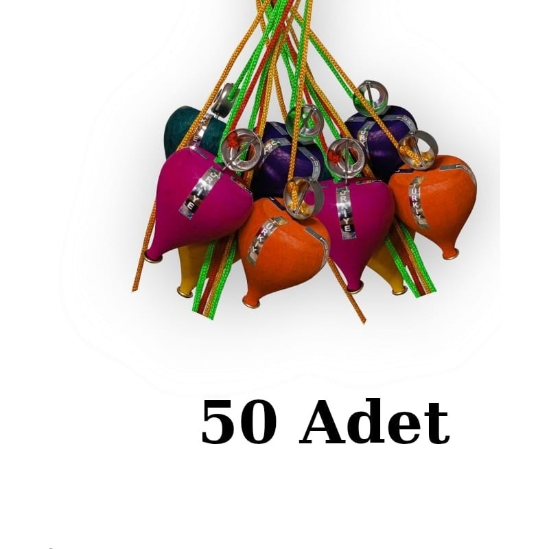 Nostaljik Lezzetler Renkli Ağaç Topaç (50 Adet)