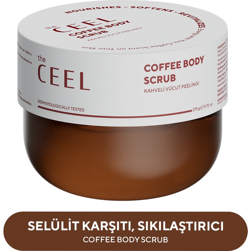 The Ceel 275 gr Portakal Kabuğu Kahve Özlü Vücut Peelingi Kadın Ciltler İçin Çatlak Onarıcı