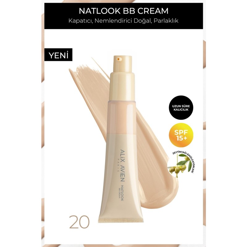 Alix Avien Doğal Parlaklık Sağlayan SPF15 Faktör Nemlendiren Bb Krem - Natlook Bb Cream 20 Light To Medium
